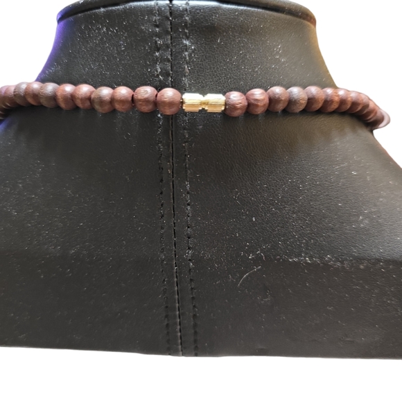 Beautiful Handmade Vintage Wood Beaded Necklace 10 - Picture 2 of 2